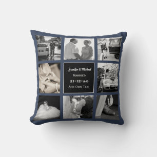 Coussin PHOTO COLLAGE Mariage Renouvellement ou anniversai