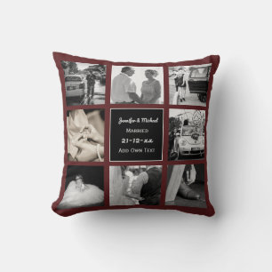 Coussin PHOTO COLLAGE Mariage Vow Renouvellement ou annive