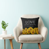 Coussin Photo collage moderne tournesol noir Mariage Throw (Chaise)