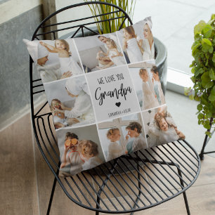 Coussin Photo Collage We Love You Grand-Père Cadeau