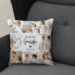 Coussin Photo Collage | We Love You Grand-Père Cadeau<br><div class="desc">Photo Collage | We Love You Grand-Père Cadeau</div>