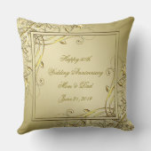 Coussin Photo d'anniversaire de mariage de 50 ans Flourish (Verso)