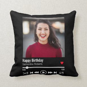 Coussin Photo d'anniversaire personnalisée moderne