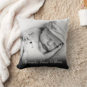 Coussin Photo de bébé et nom de script (Couverture)