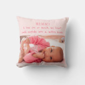 Coussin Photo de bébé fille et message adorable à maman (Recto)