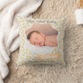Coussin Photo de bébé léopard gris pastel vert sauge jaune (Couverture)