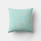 Coussin Photo de bébé pastel bleu jaune léopard (Verso)