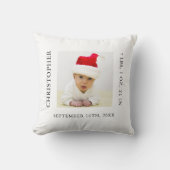 Coussin Photo de bébé Statistiques de naissance Noël (Recto)