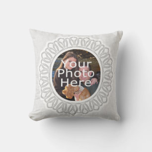 Coussin photo de cadre blanc