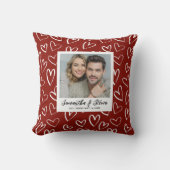 Coussin Photo de cœur de la Saint-Valentin pour couples (Recto)