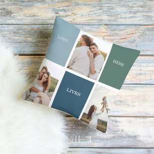 Coussin Photo de collection de la famille moderne   Amour 