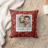 Coussin Photo de couple avec coeur pour la Saint-Valentin (Couverture)