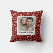 Coussin Photo de couple avec coeur pour la Saint-Valentin (Verso)