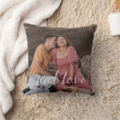Coussin Photo de couple avec écriture Just Love (Couverture)