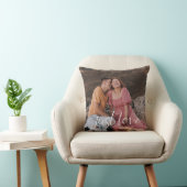 Coussin Photo de couple avec écriture Just Love (Chaise)