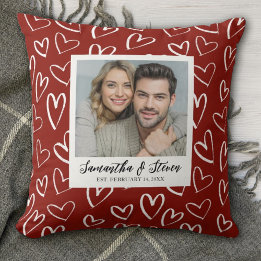 Coussin Photo de couple coeur Saint-Valentin