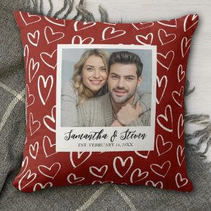 Coussin Photo de couple coeur Saint-Valentin