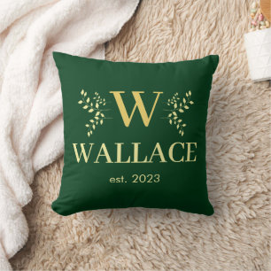 Coussin Photo de couple de Noël monogramme jeune marié vac