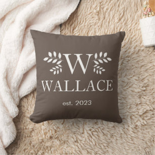 Coussin Photo de couple de Noël monogramme jeune marié vac