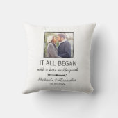 Coussin Photo de couple mignon où tout a commencé Citation (Verso)