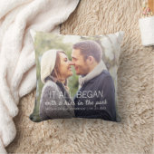 Coussin Photo de couple personnalisé Noms de jeunes mariés (Couverture)