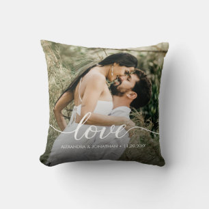 Coussin Photo de couple romantique avec texte personnalisé