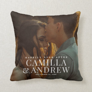 Coussin Photo de couples de mariage heureux pour toujours
