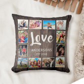 Coussin Photo de Custom Collage Rustic Farmhouse Love Fami