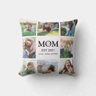 Coussin Photo de famille de maman Collage personnalisé