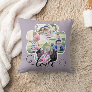 Coussin Photo de famille moderne Amour du coeur