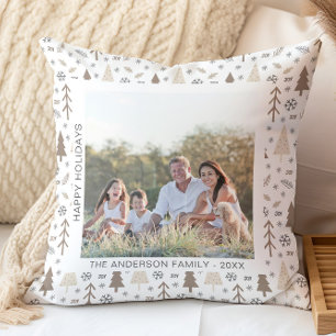 Coussin Photo de famille moderne Noël