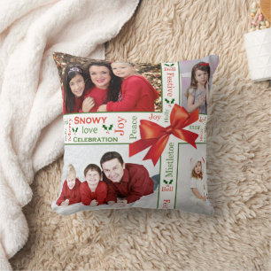 Coussin Photo de famille Noël dans différentes langues