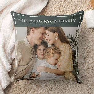 Coussin Photo de famille personnalisé Nom de famille per