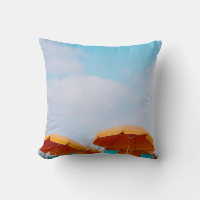 Coussin Photo de fermeture de chaises longues et parasol d (Recto)