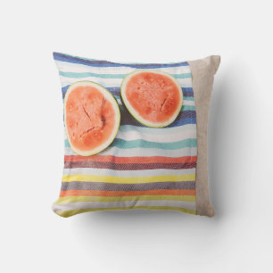Coussin Photo de fermeture des fruits de pastèque en tranc
