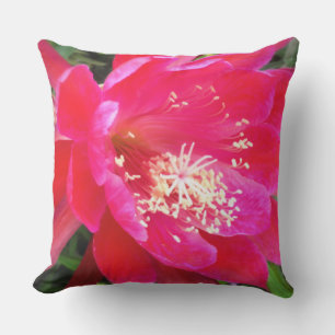 Coussin Photo de fleur rose tropicale