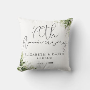 Coussin Photo de fleurs de verdure pour 70e anniversaire d