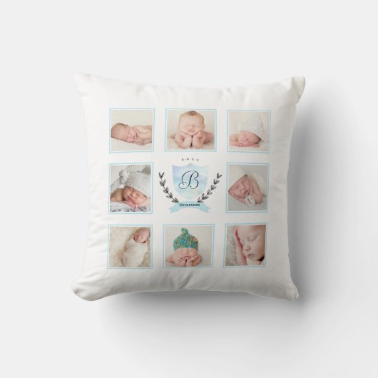 COUSSIN PHOTO DE GARÇON PERSONNALISÉE AVEC WREATH (Recto)