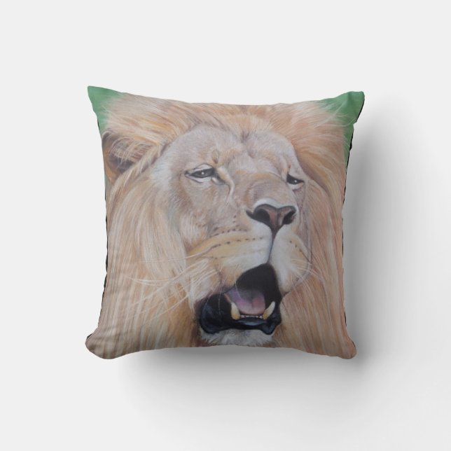 Coussin photo de la faune du lion hurlant du gros chat (Recto)