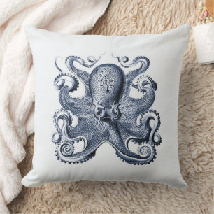 Coussin Photo de la marine Blue Octopus par Ernst Haeckel