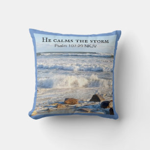 Coussin Photo de la mer tempétueuse Il calme la tempête Bi