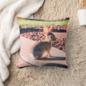 Coussin photo de lapin de Pâques printemps (Couverture)