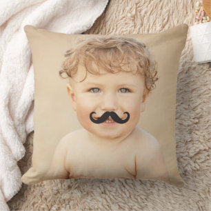 Coussin Photo de M. Moustache noire amusante déplaçable