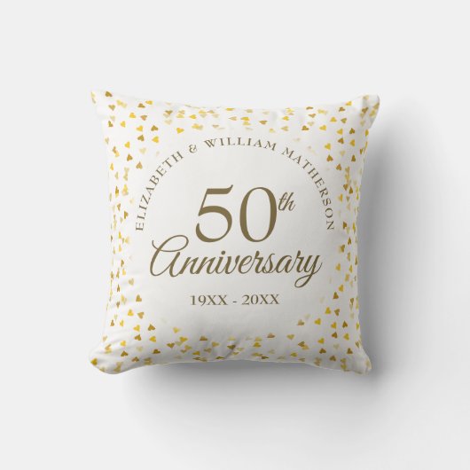 Coussin Photo de mariage 50e anniversaire de mariage Cœurs (Recto)