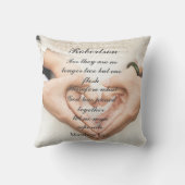 Coussin Photo de mariage avec Écriture chrétienne  (Verso)