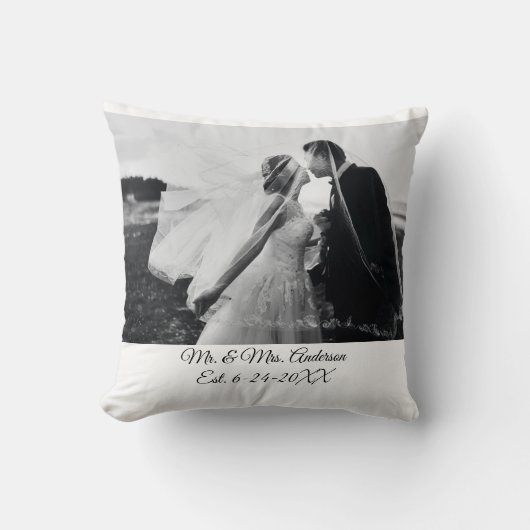 Coussin Photo de Mariage Customisé personnalisé (Recto)