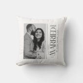 Coussin Photo de mariage des jeunes mariés à Noël (Recto)