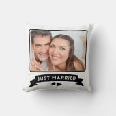 Coussin Photo de mariage personnalisée juste marié (Recto)