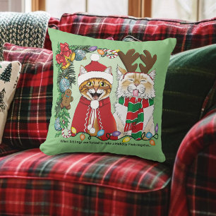 Coussin Photo de Noël annuelle du chat
