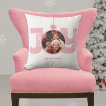Photo de Noël avec poinsettia rose et joie de la p